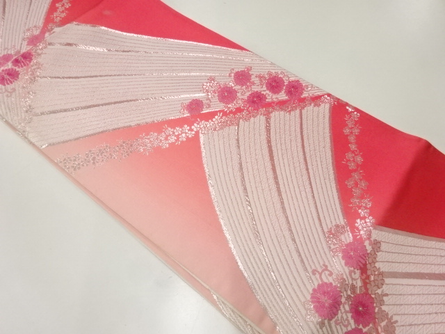 アンティーク　草花模様リバーシブル全通袋帯（材料）